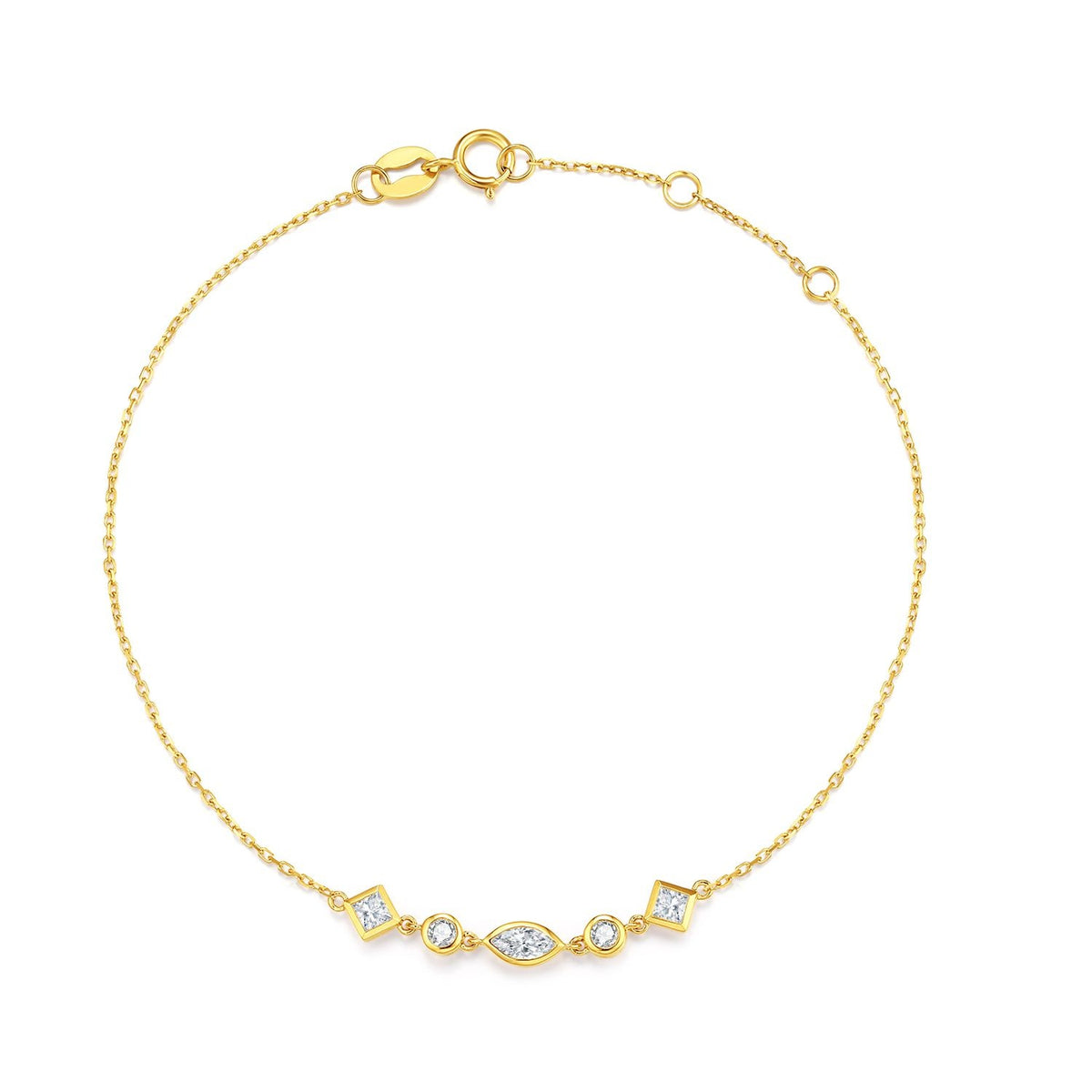 Mixed-Cut Bezel Bracelet