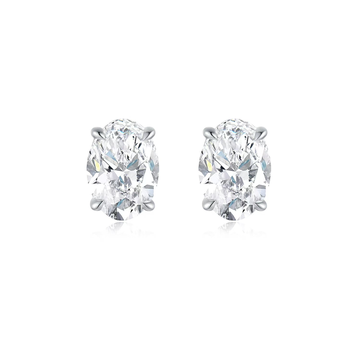 Oval Solitaire Stud Earrings