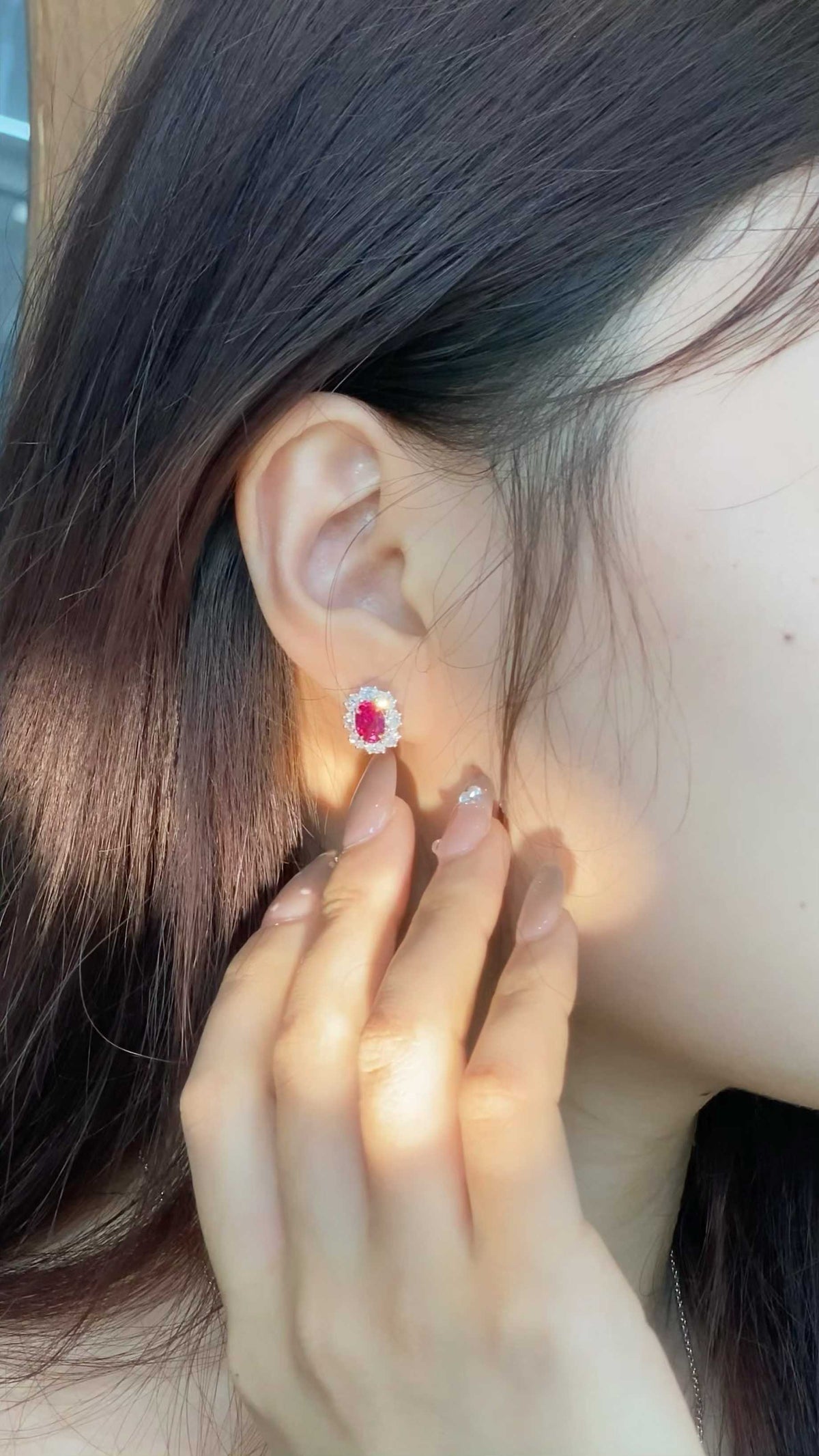 Oval Halo Earrings