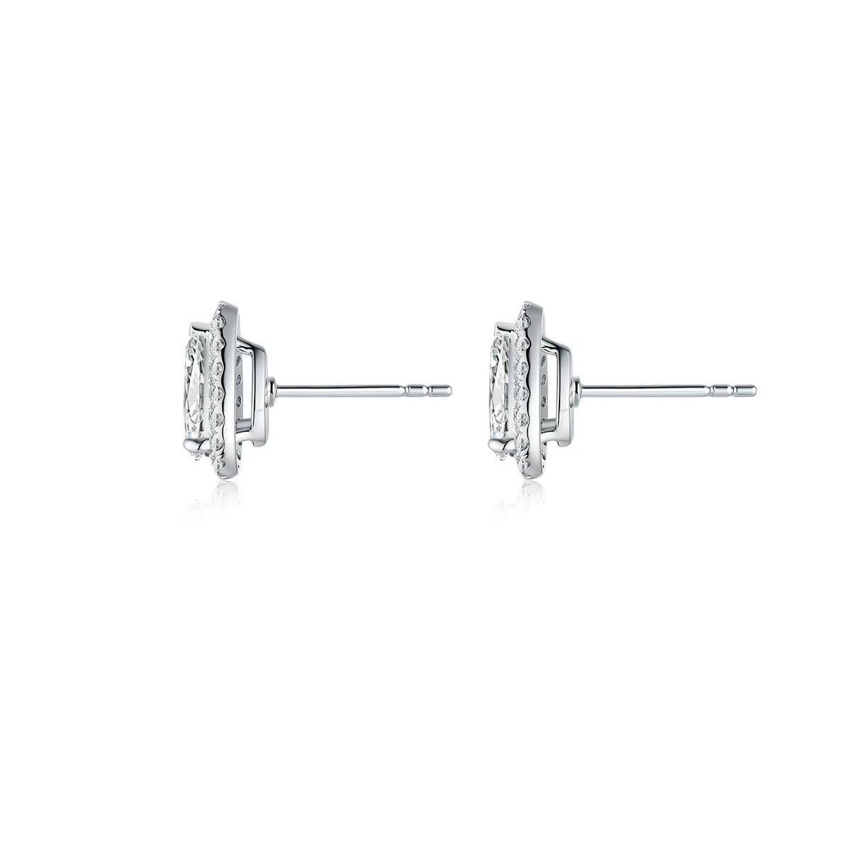 Pear Halo Stud Earrings