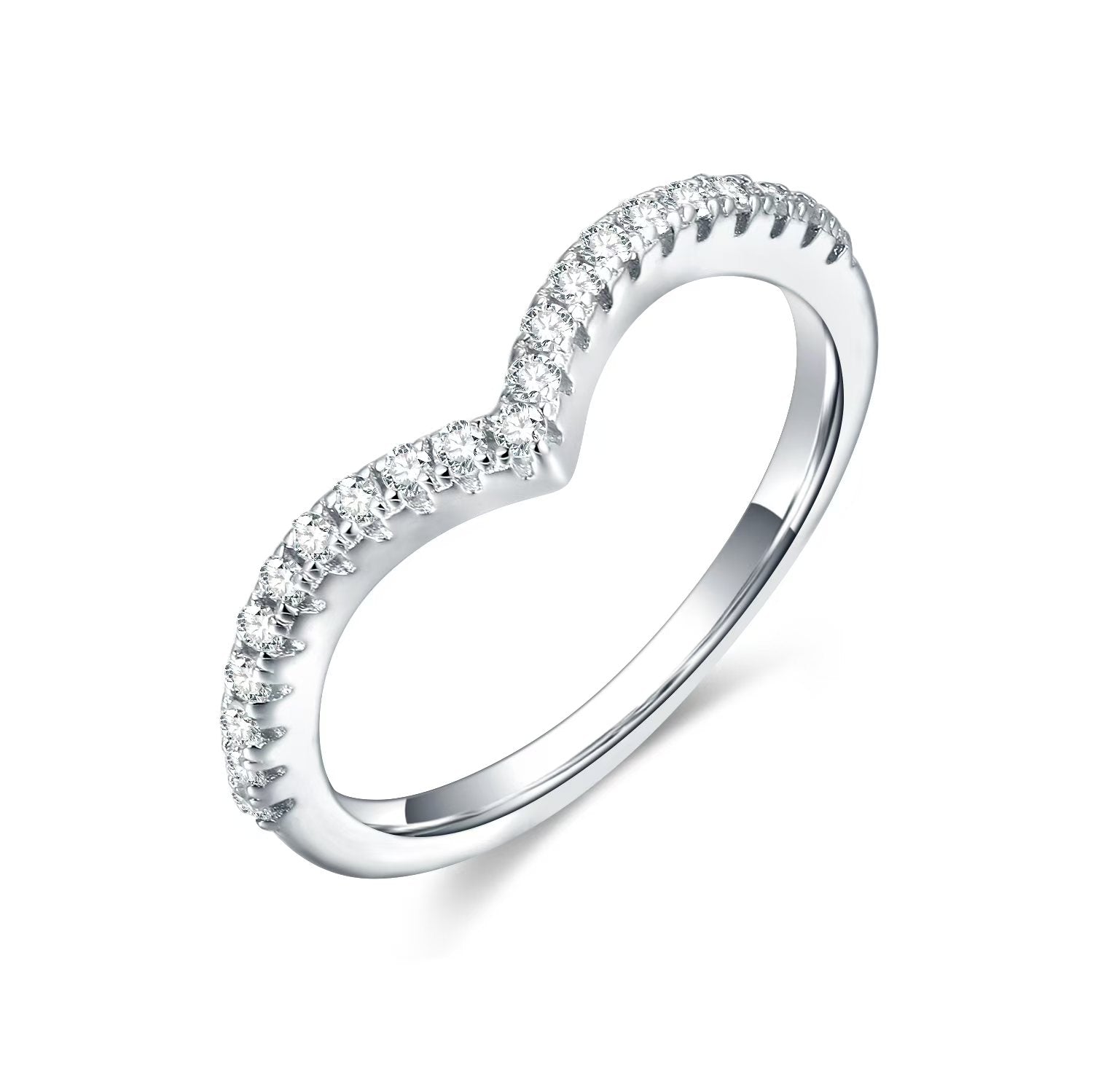 Curved Chevron Pavé Band