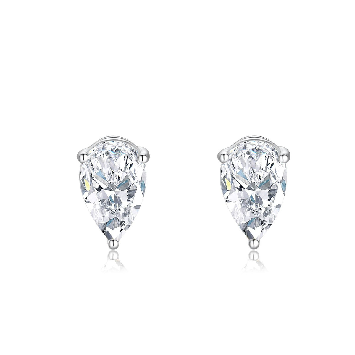 Pear Solitaire Stud Earrings