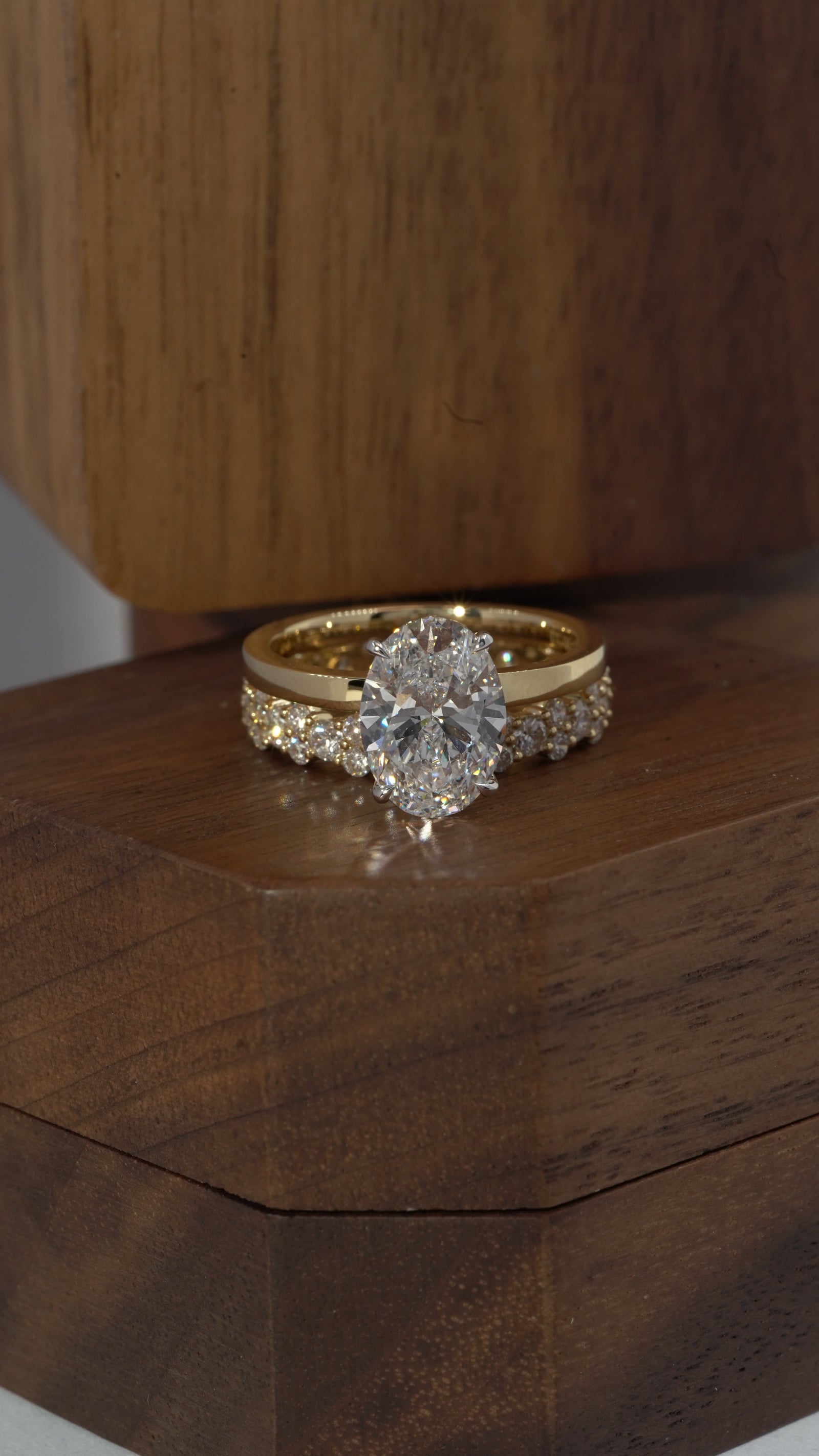 Oval Gold-Tone Stacking Ring