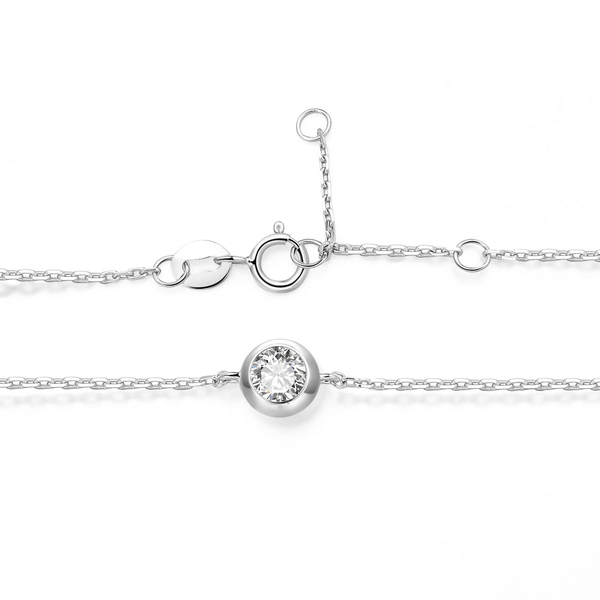 Round Bezel Solitaire Bracelet
