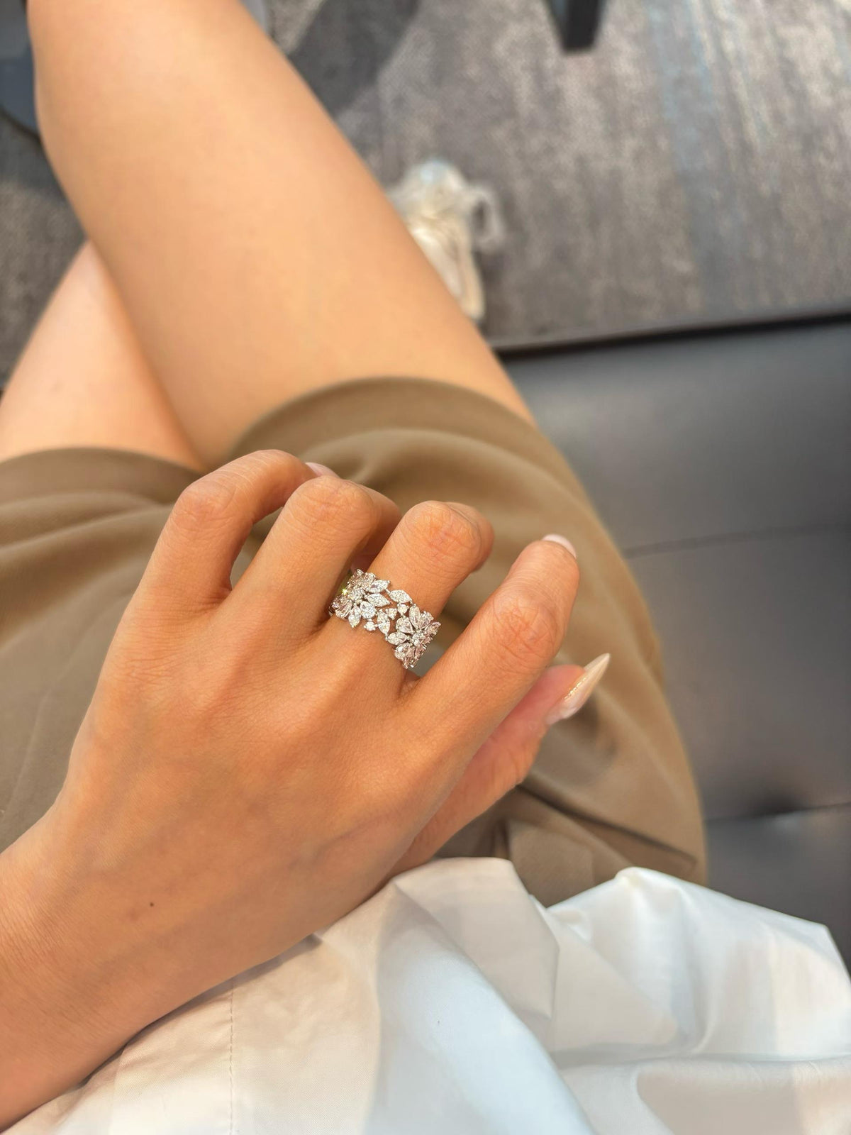 Floral Cluster Statement Band