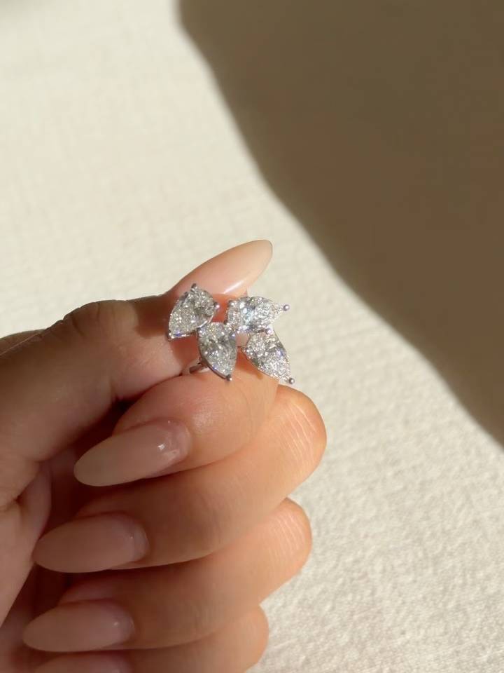 Pear Cluster Earrings