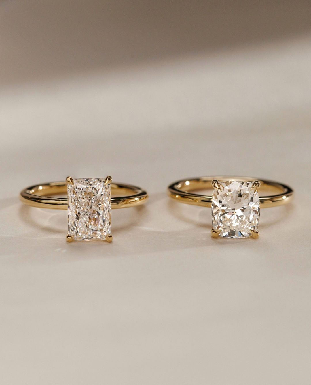 Radiant Solitaire Pair Ring