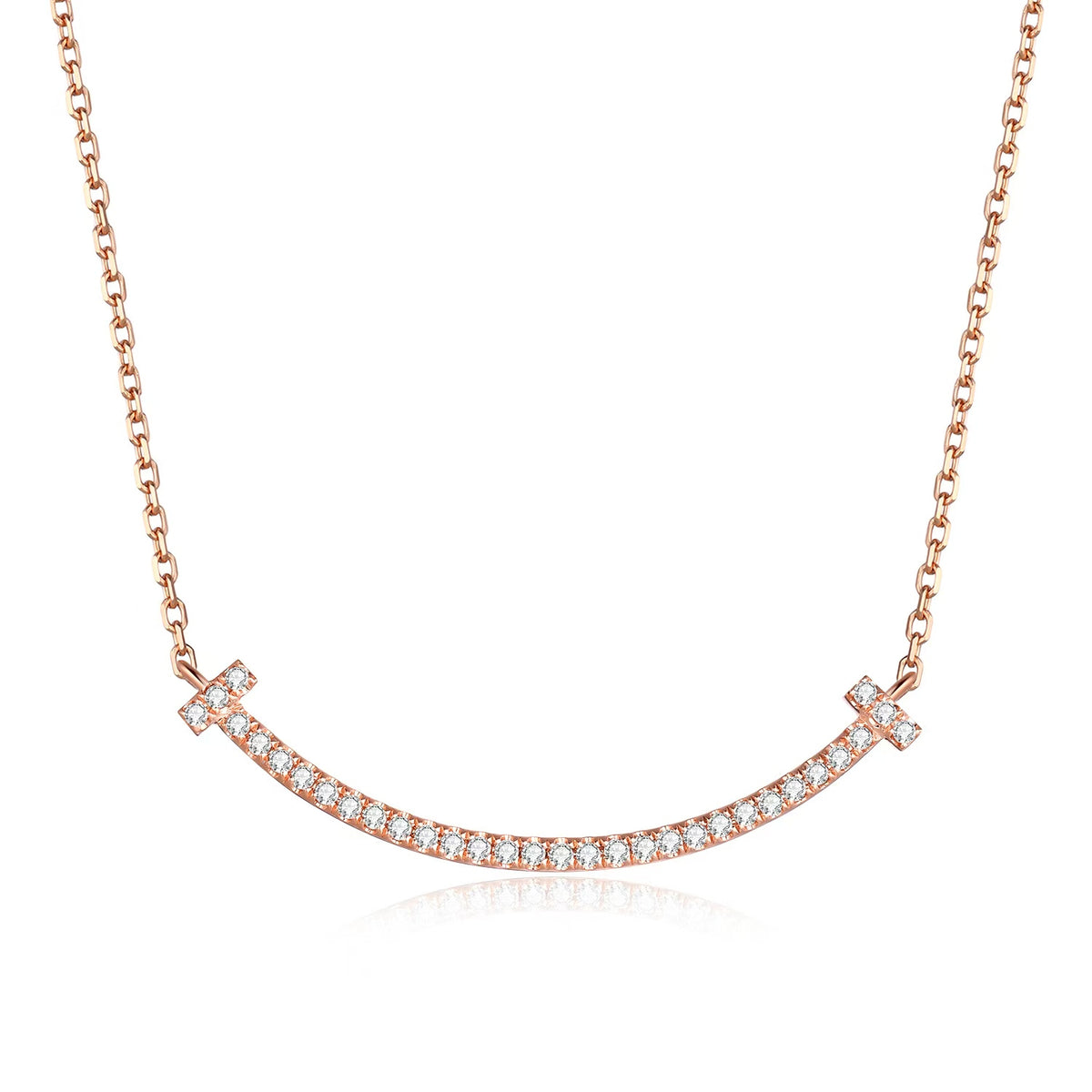 Curved Pavé Bar Necklace