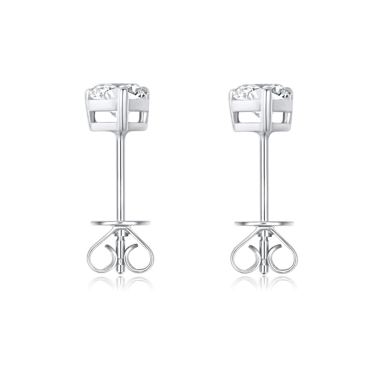 Six-Prong Round Stud Earrings