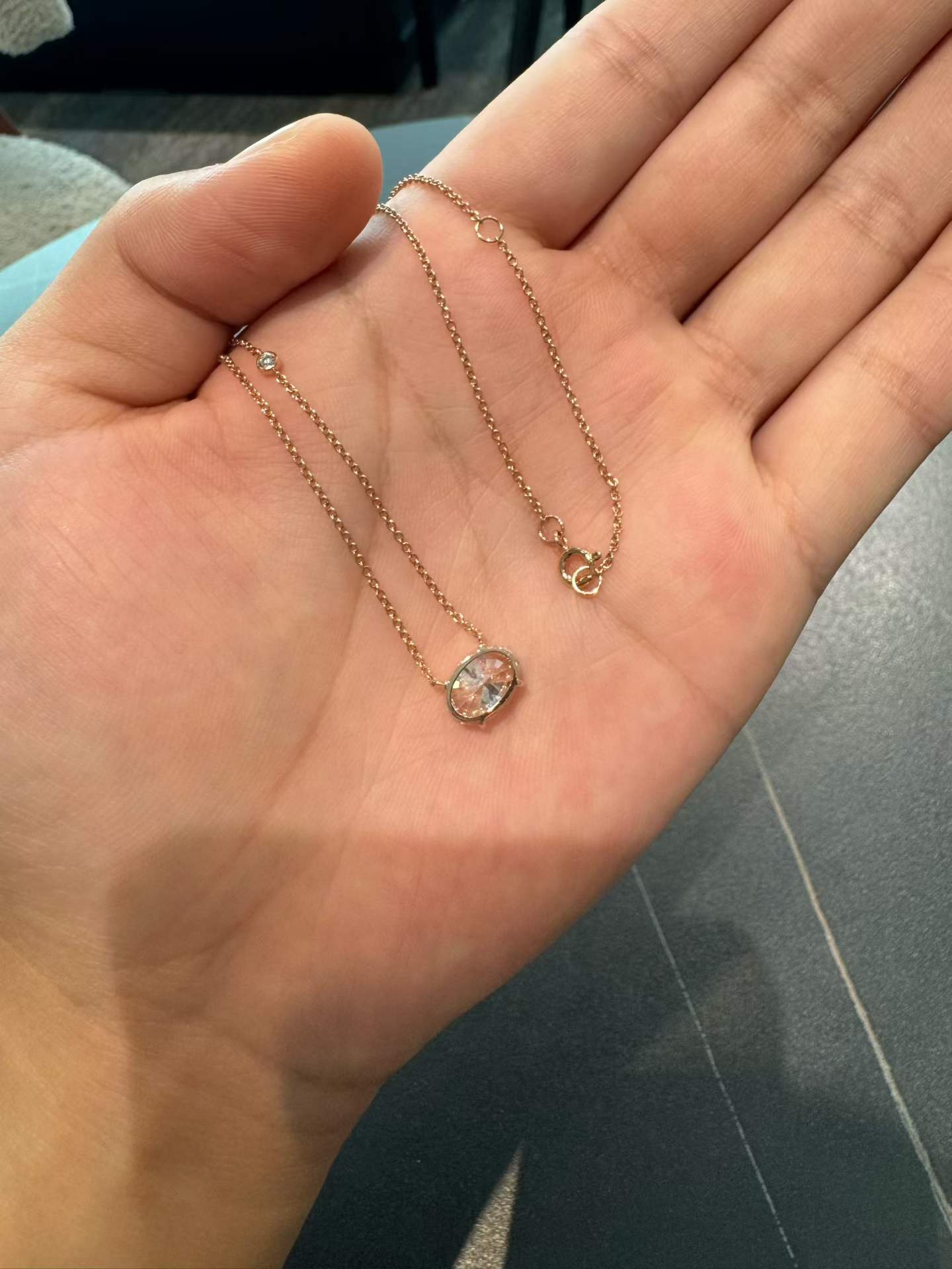 Oval Bezel Necklace