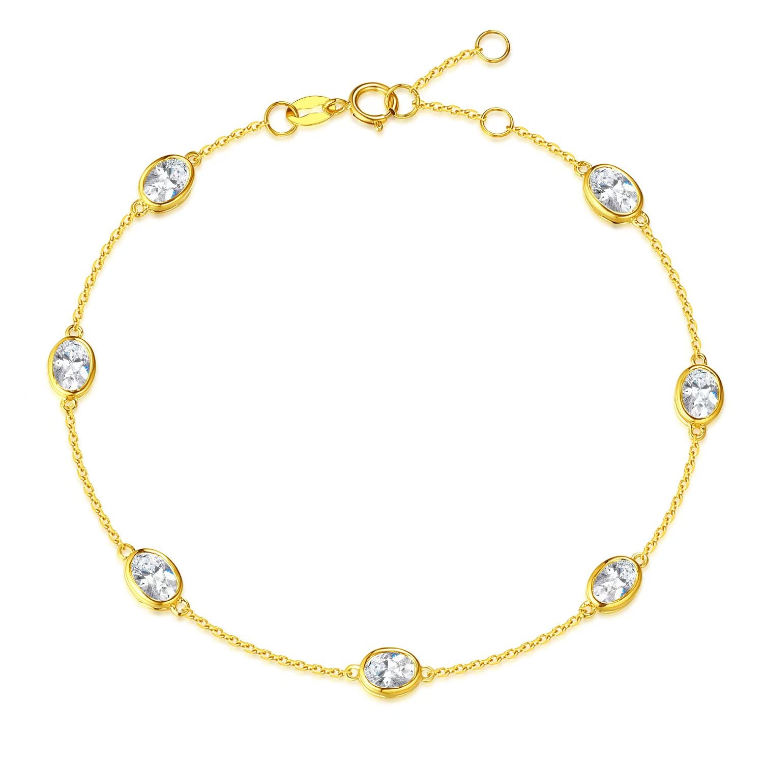 Oval Bezel Station Bracelet