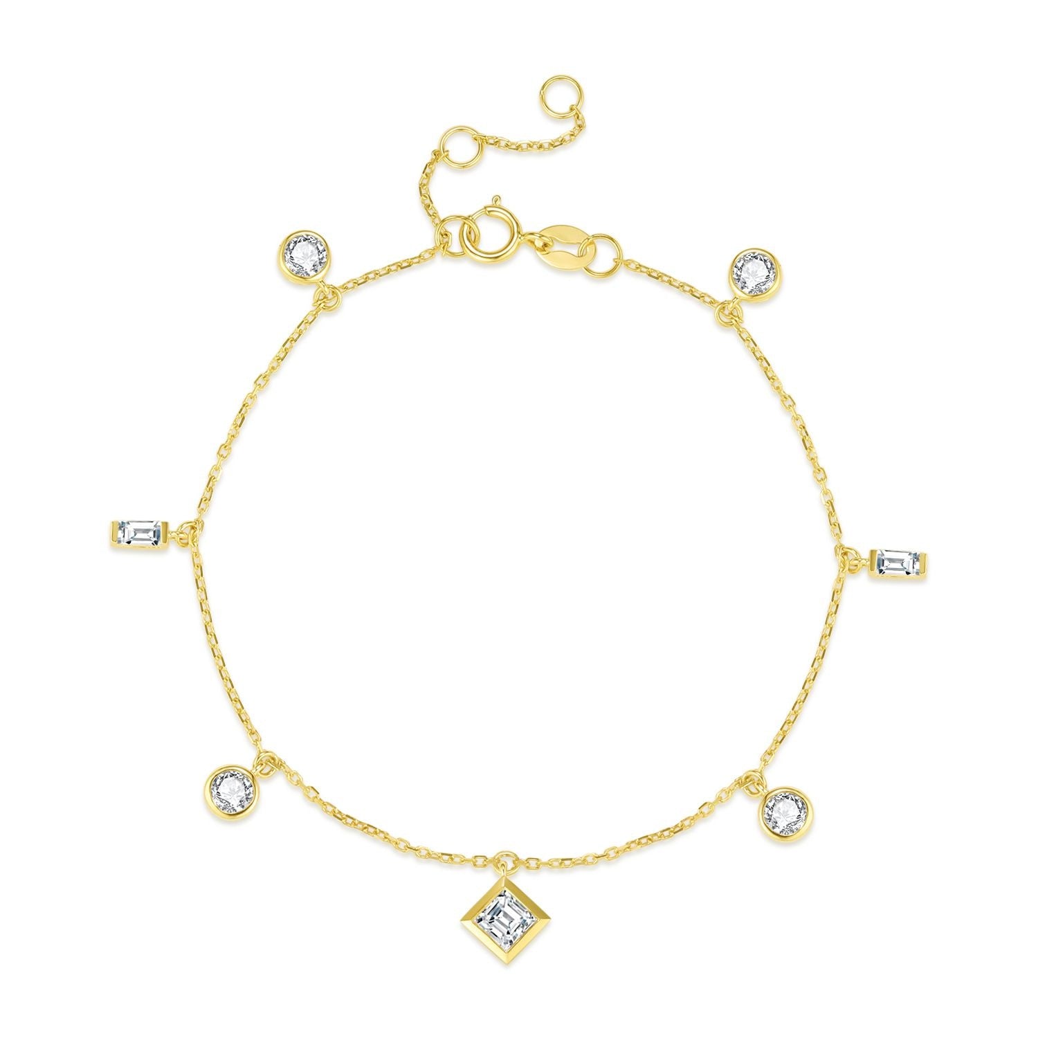 Mixed-Cut Charm Bracelet