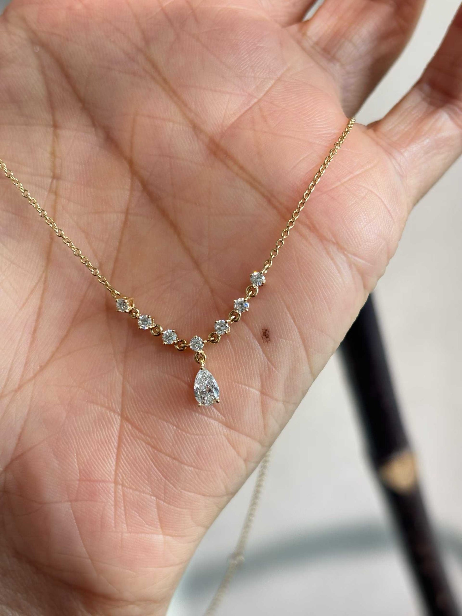 Pear Drop Fringe Necklace