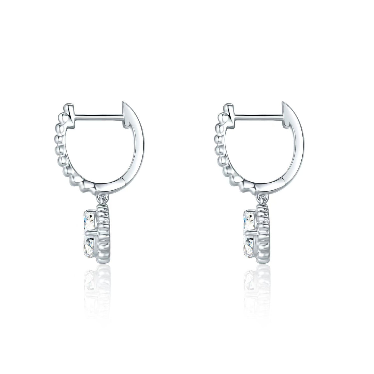 Floral Drop Hoop Earrings