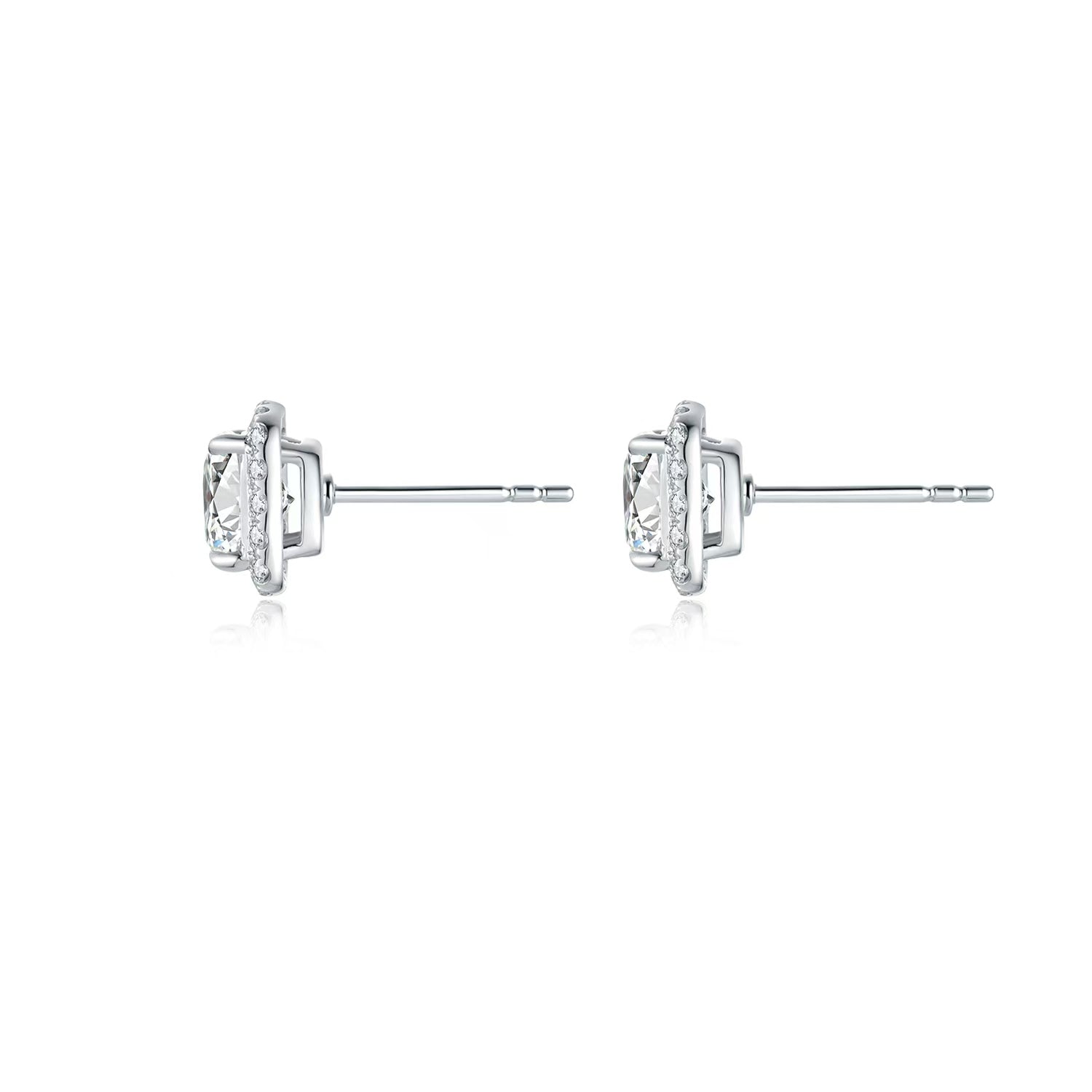 Cushion Halo Stud Earrings