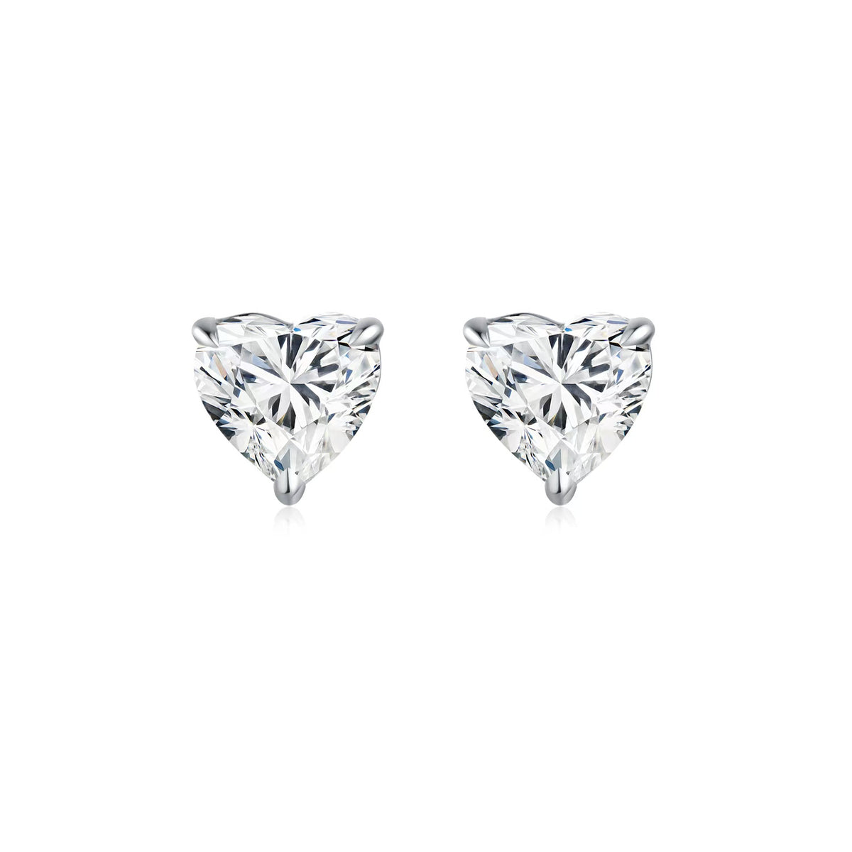 Heart Solitaire Stud Earrings
