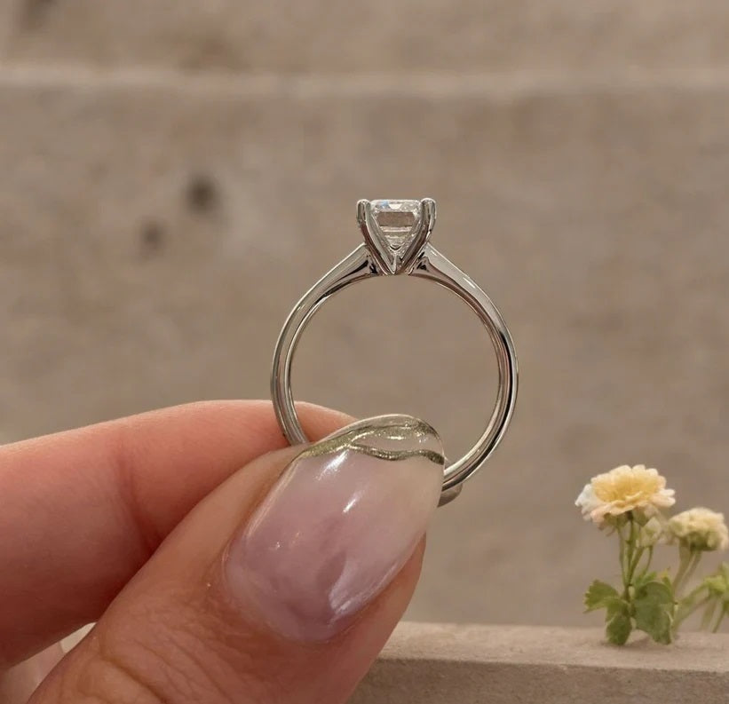 Emerald Open-Gallery Solitaire Ring