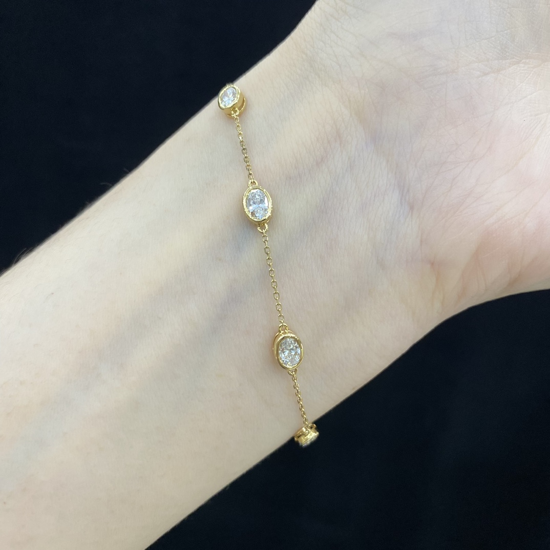 Oval Bezel Station Bracelet