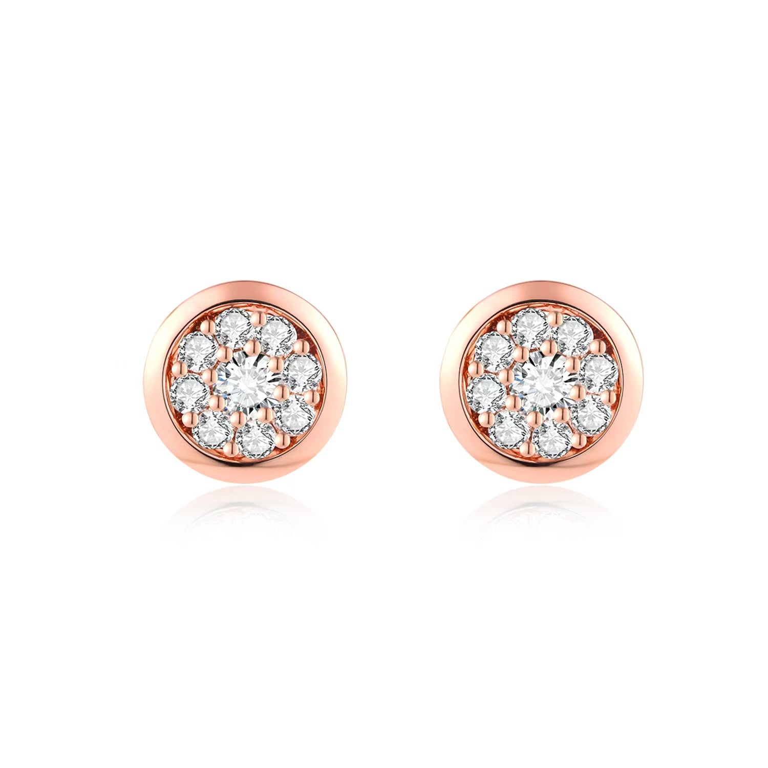 Bezel Floral Stud Earrings