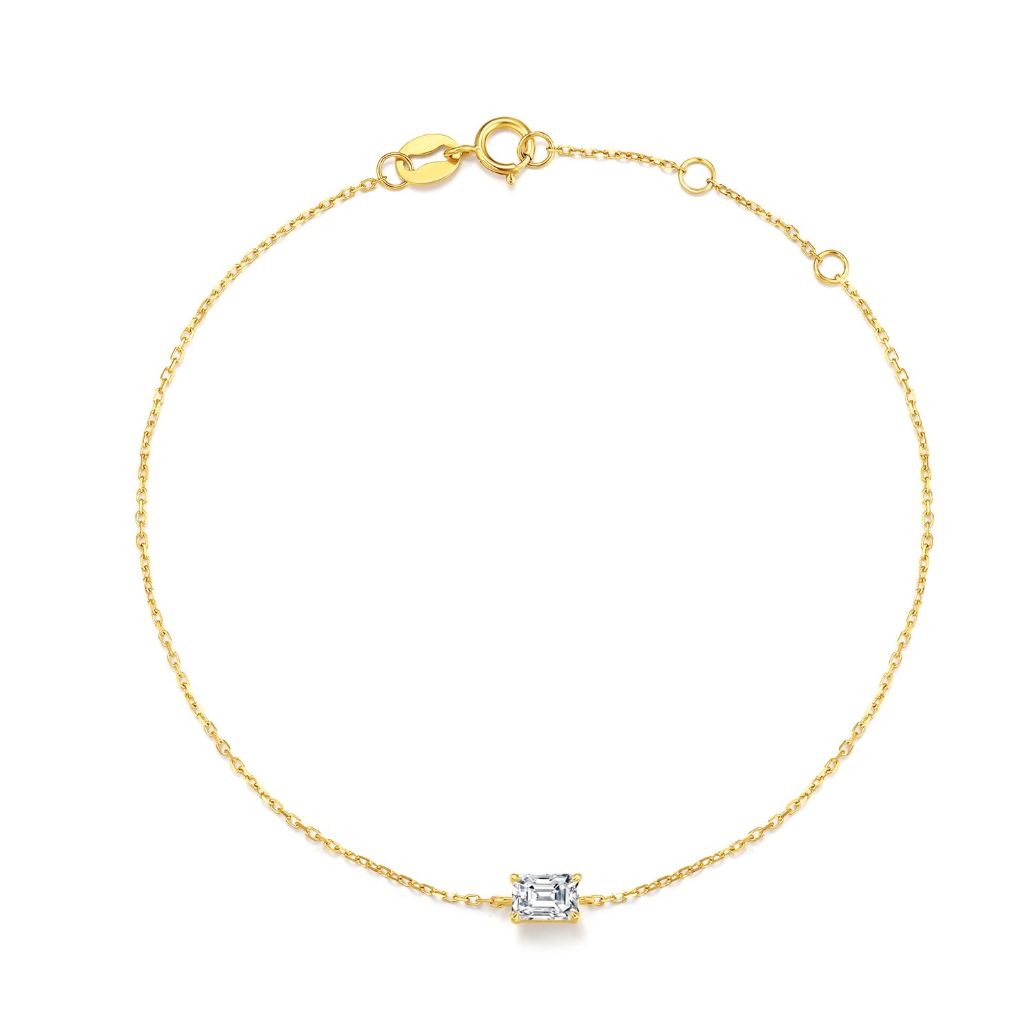 Emerald Solitaire Chain Bracelet