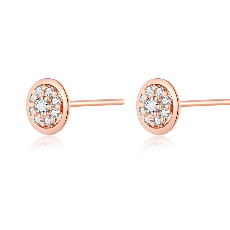 Bezel Floral Stud Earrings