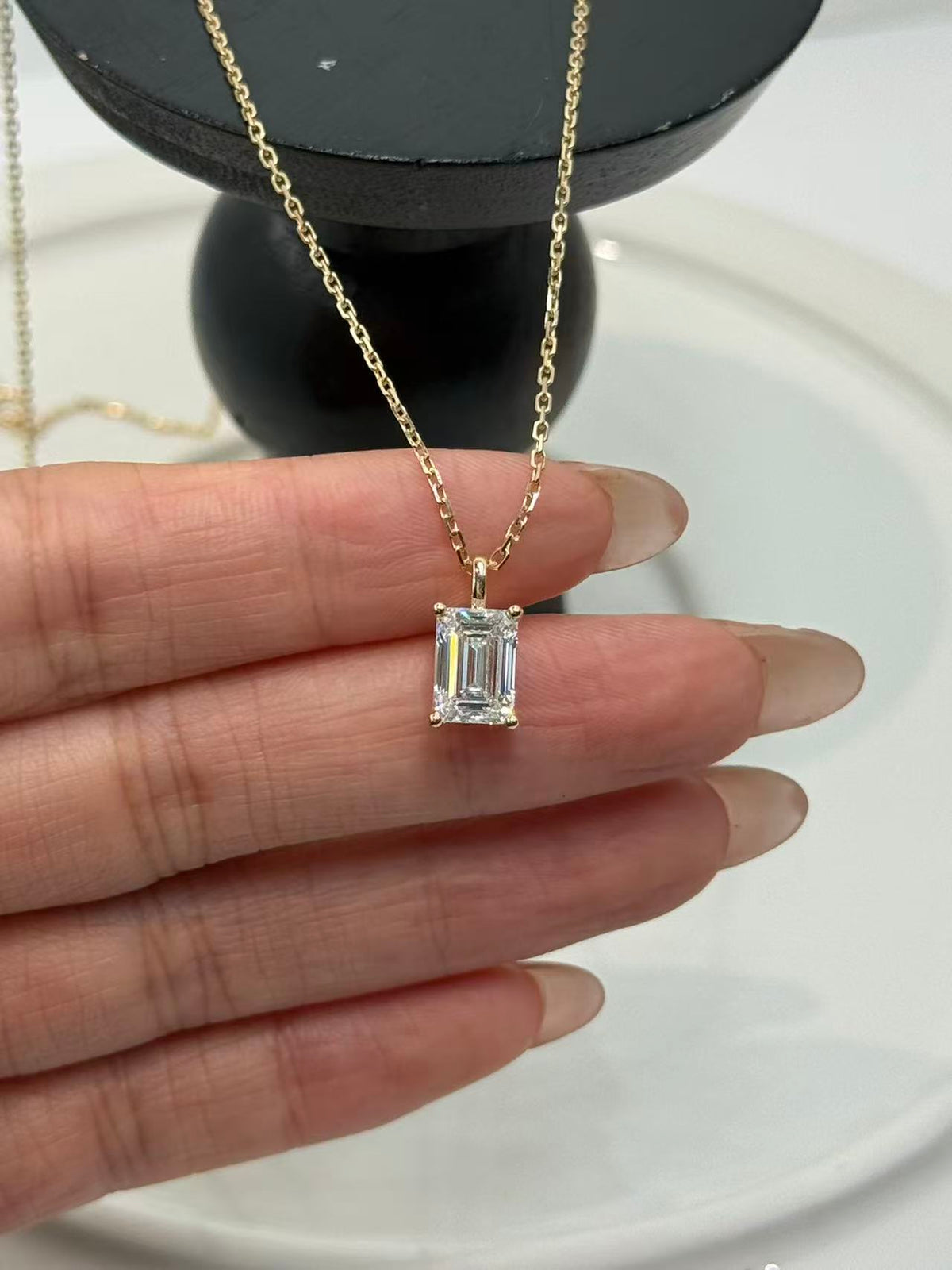 Emerald Solitaire Necklace