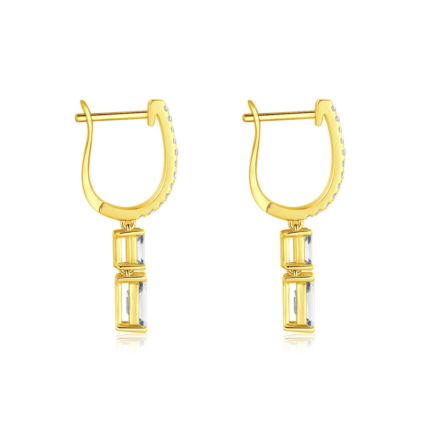Twin Step-Cut Drop Earrings