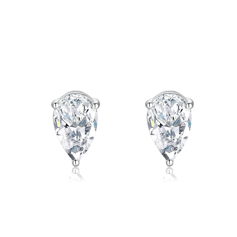 Pear Solitaire Stud Earrings