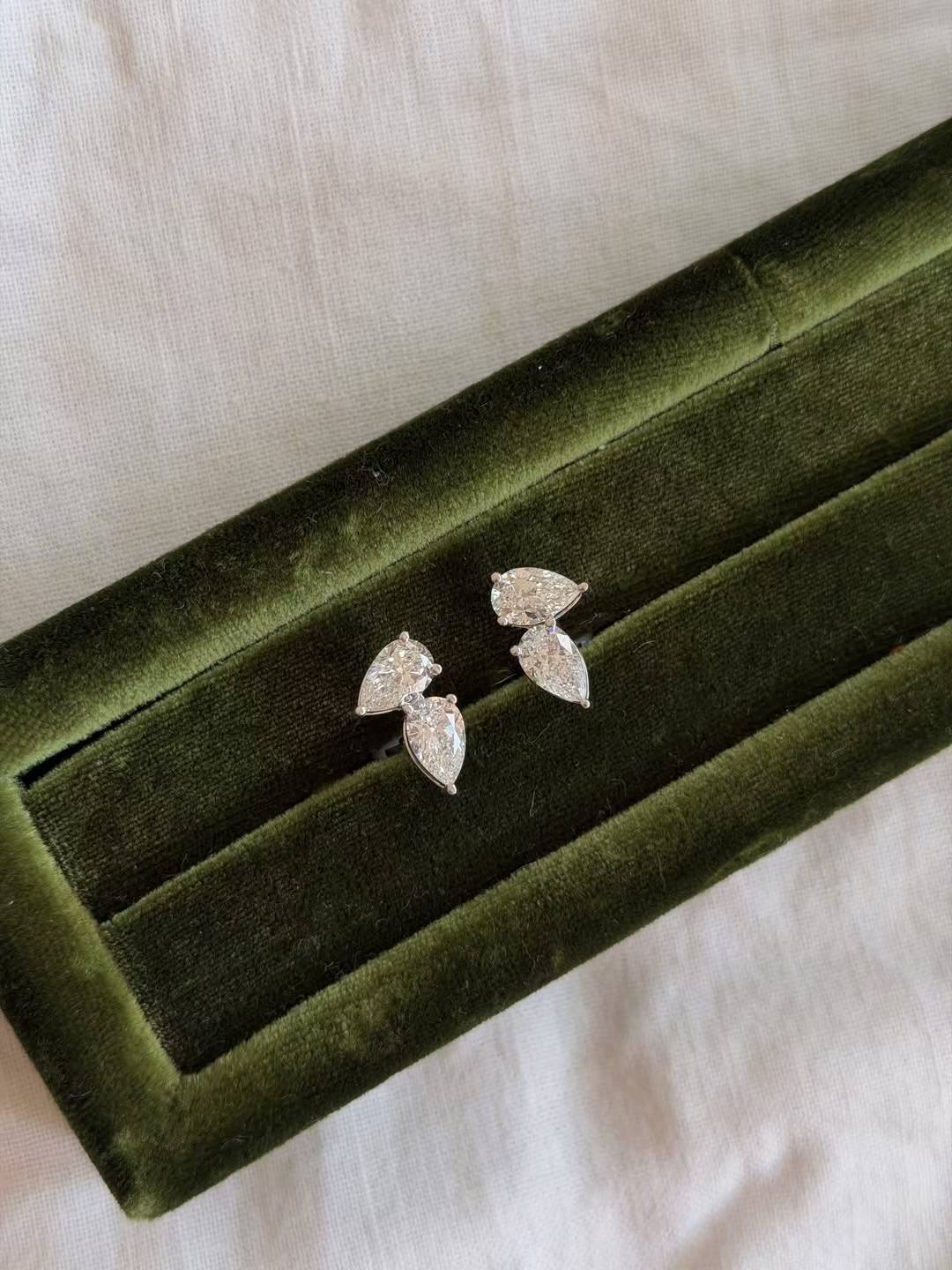 Pear Cluster Earrings