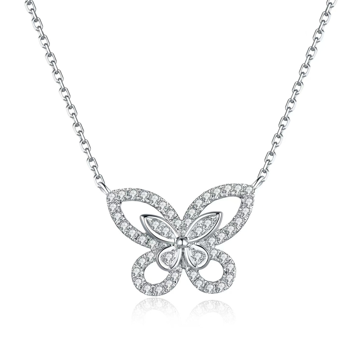 Open Butterfly Pendant Necklace