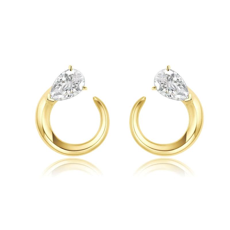 Pear Open Hoop Earrings