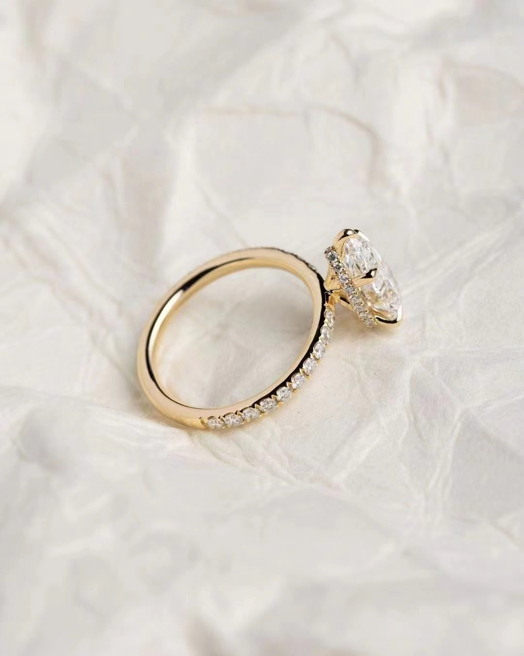 Pear Open Gallery Ring