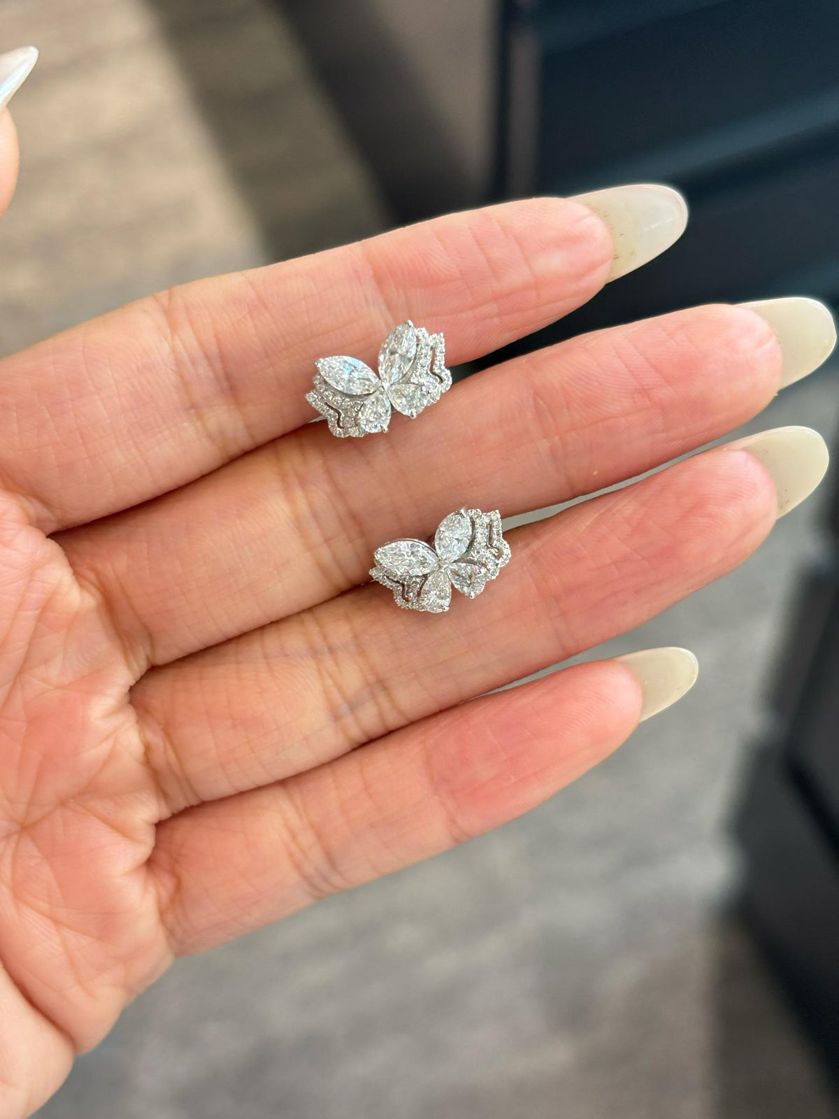 Butterfly Halo Stud Earrings