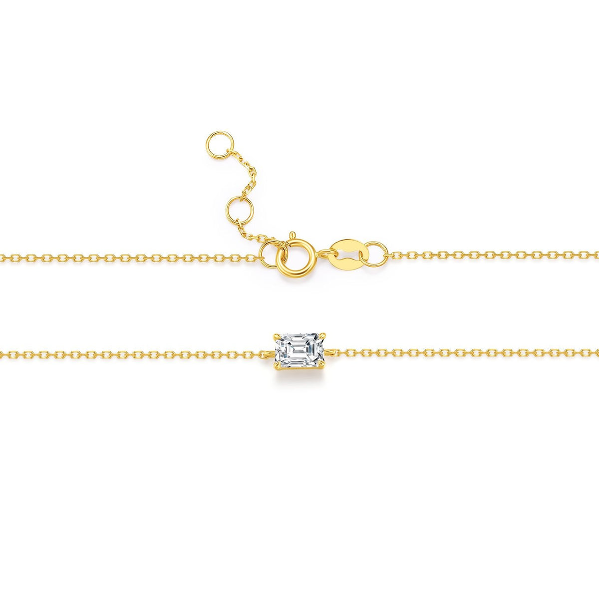 Emerald Solitaire Chain Bracelet