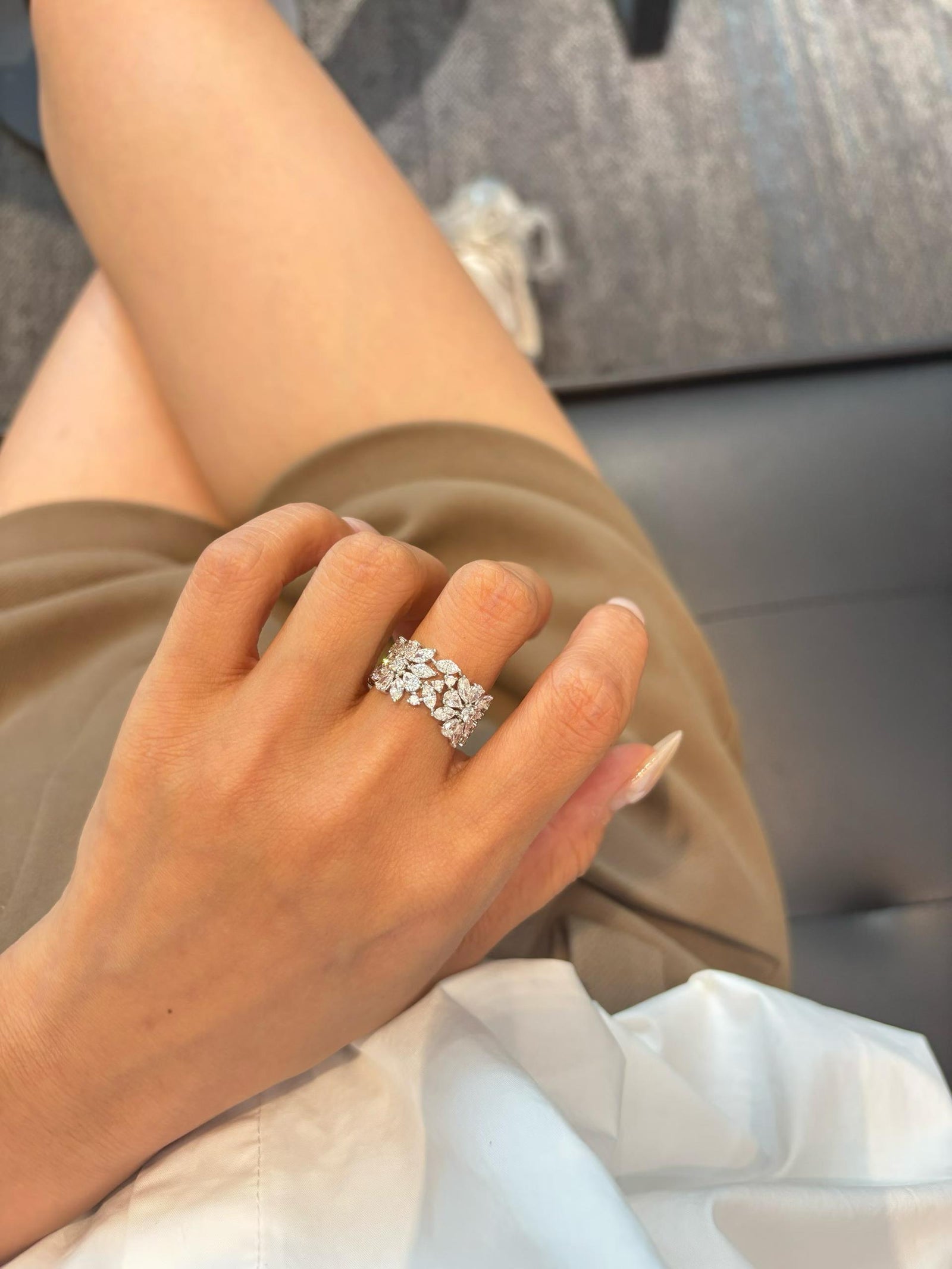 Floral Cluster Statement Band