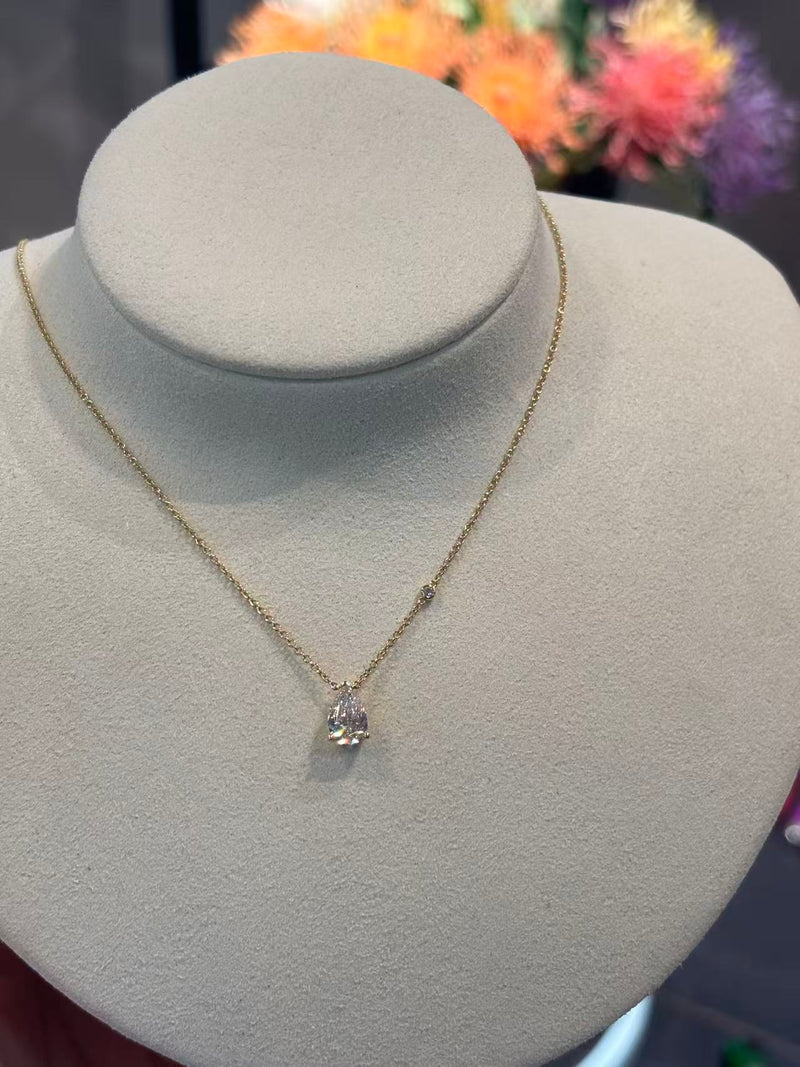 Elongated Solitaire Necklace