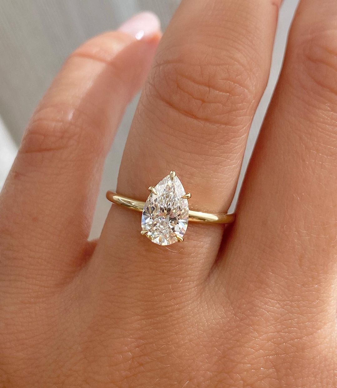 Pear Classic Solitaire Ring