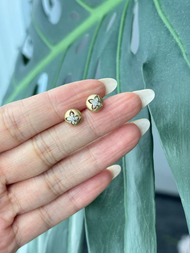 Clover Medallion Stud Earrings