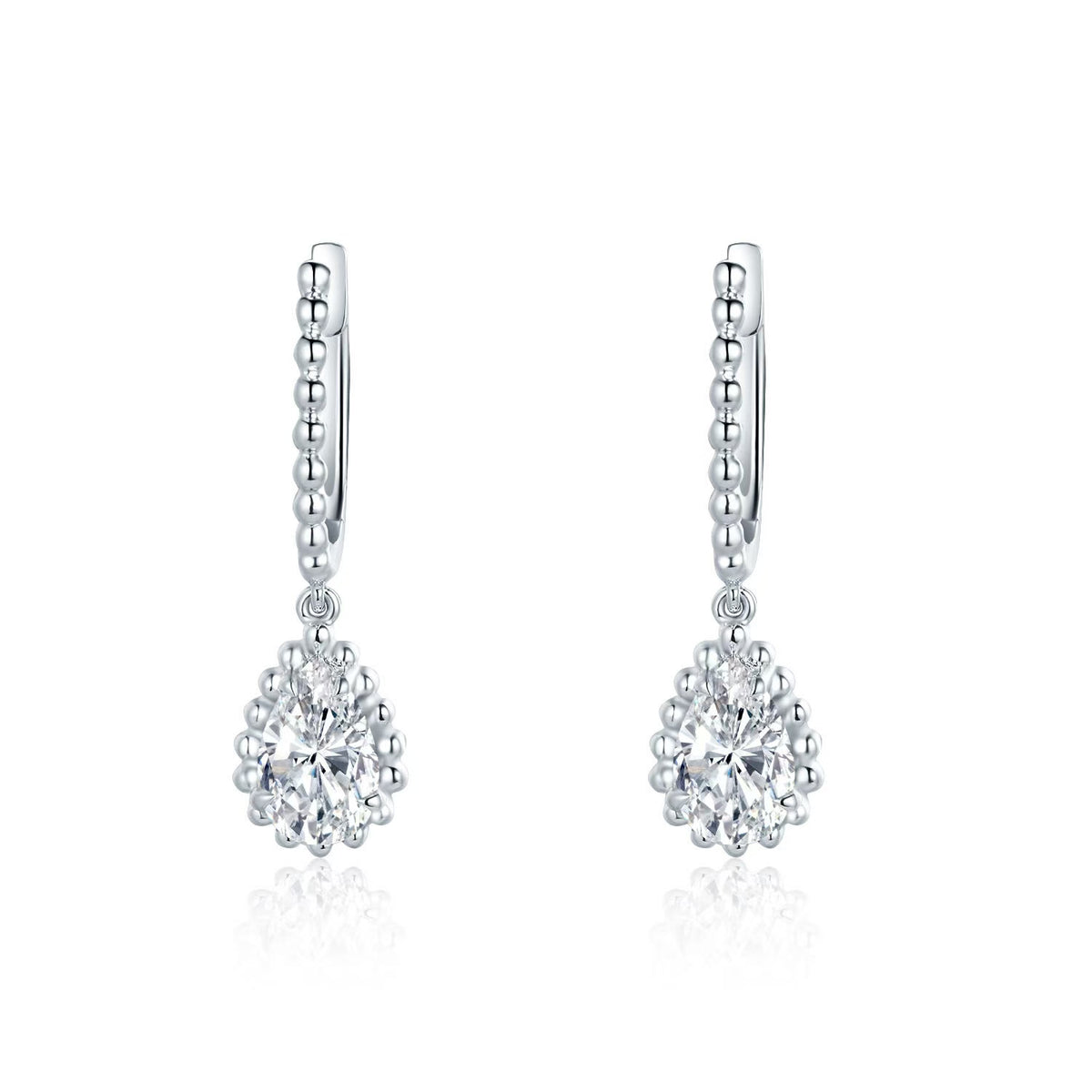 Floral Drop Hoop Earrings