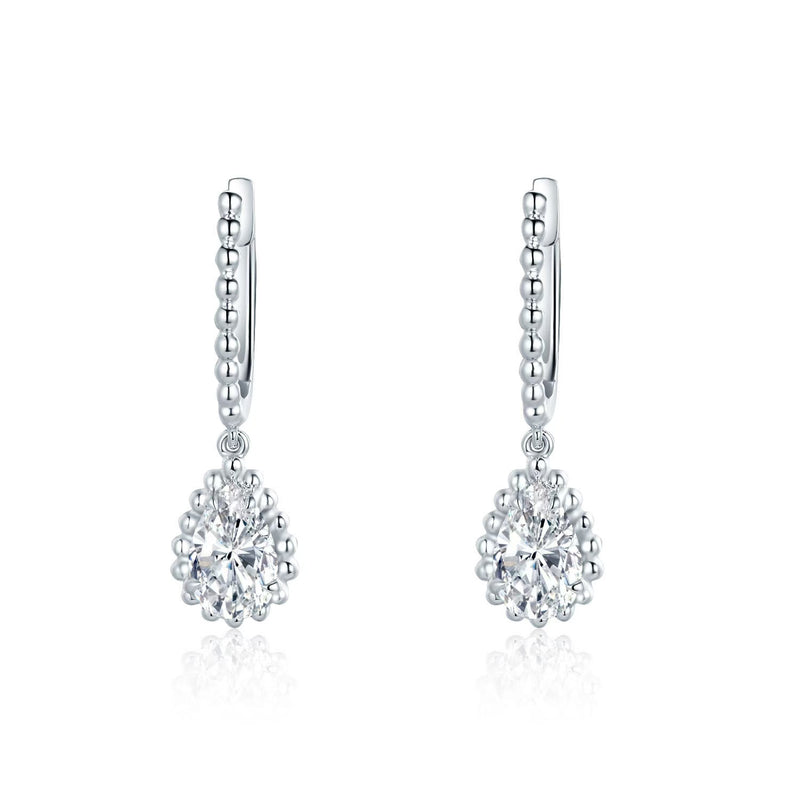 Floral Drop Hoop Earrings