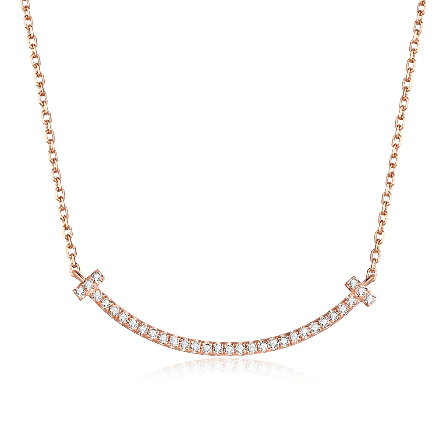 Curved Pavé Bar Necklace