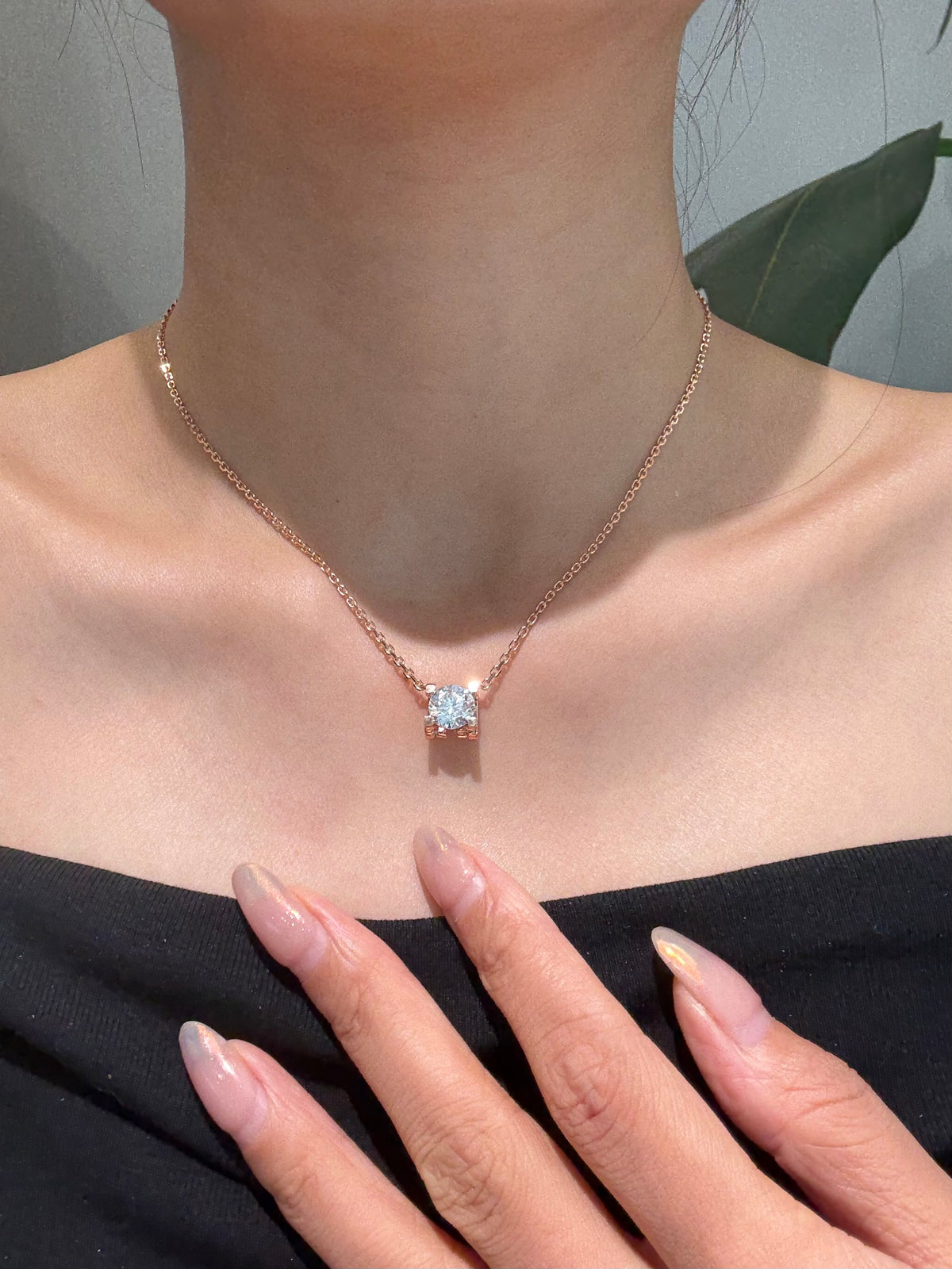 Round Solitaire Necklace