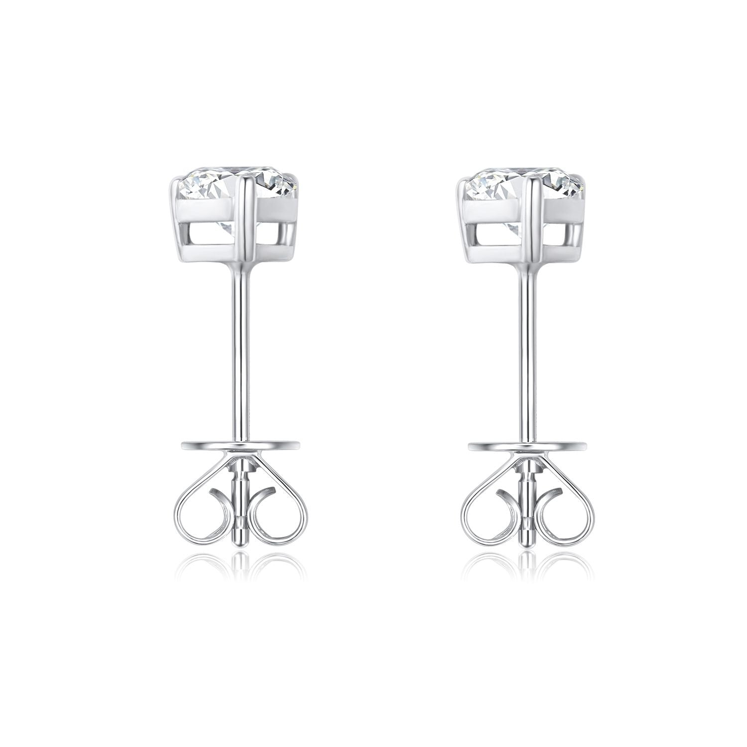 Six-Prong Round Stud Earrings
