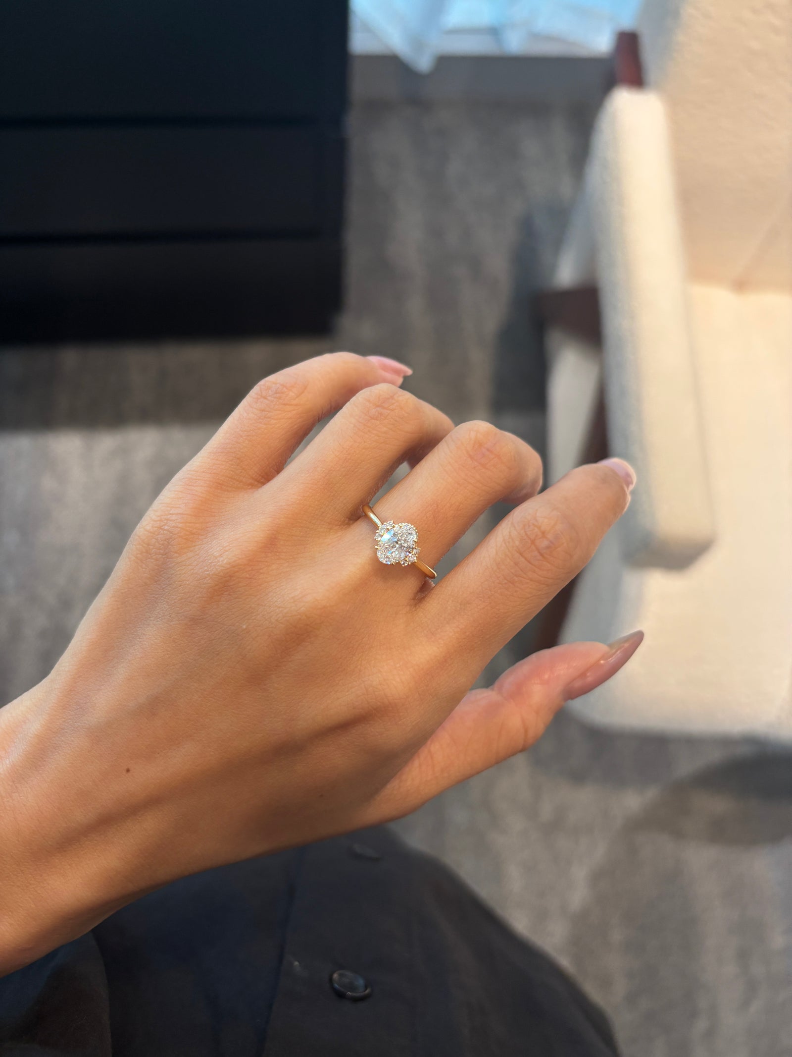 Oval Petite Solitaire Ring