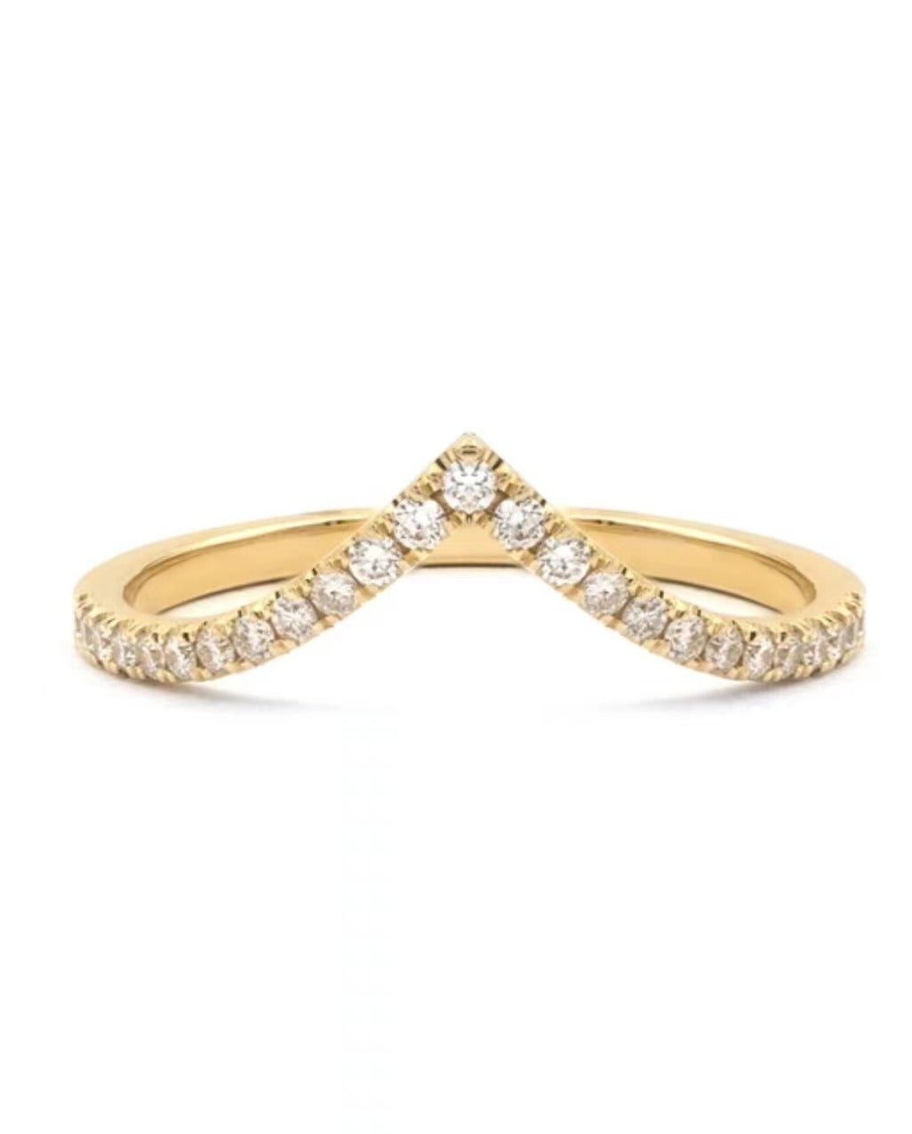 Curved Chevron Pavé Band