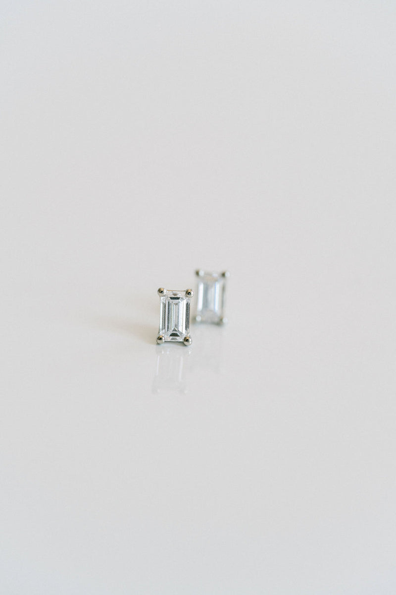 Emerald Solitaire Stud Earrings