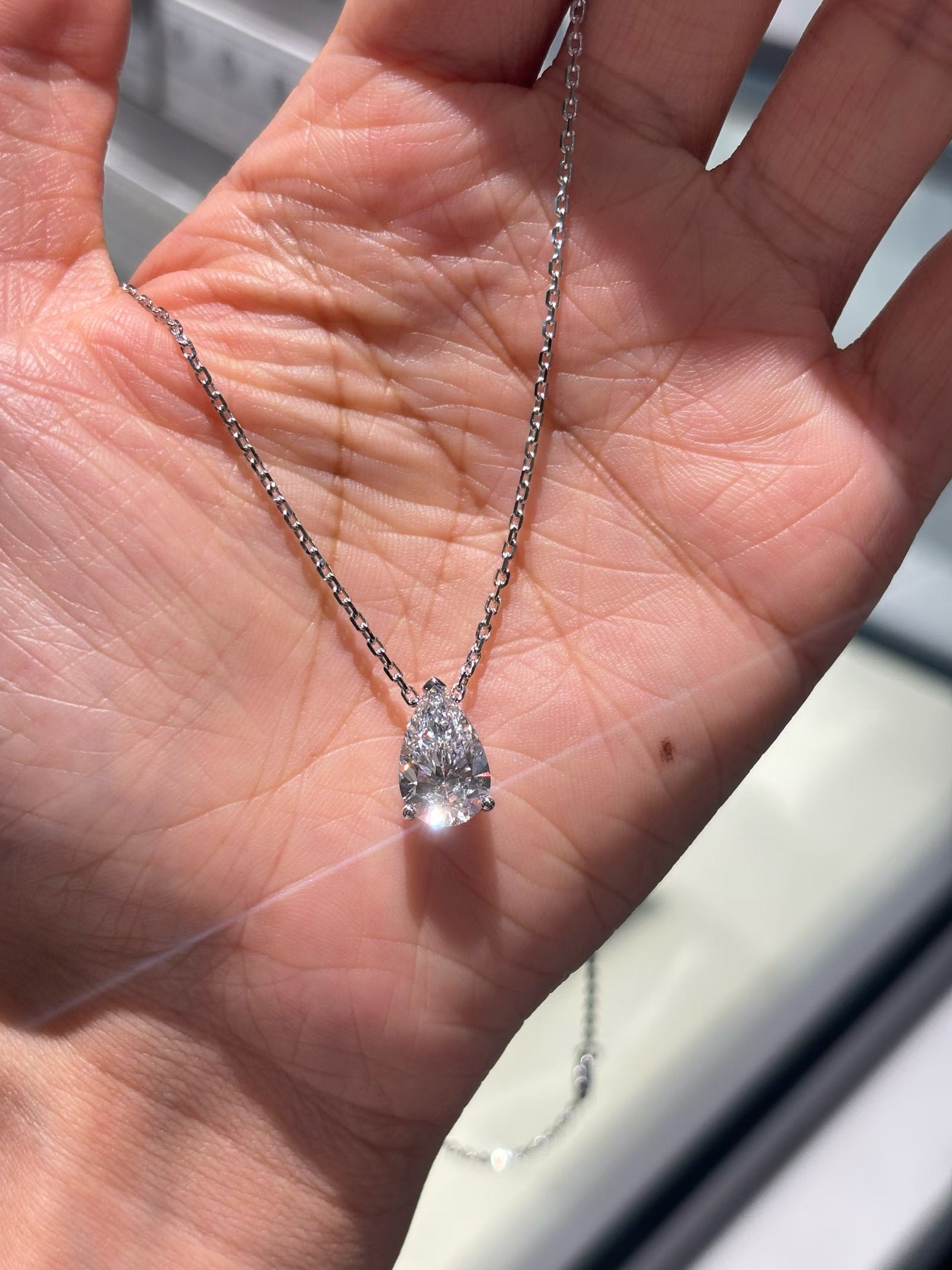 Pear Solitaire Necklace