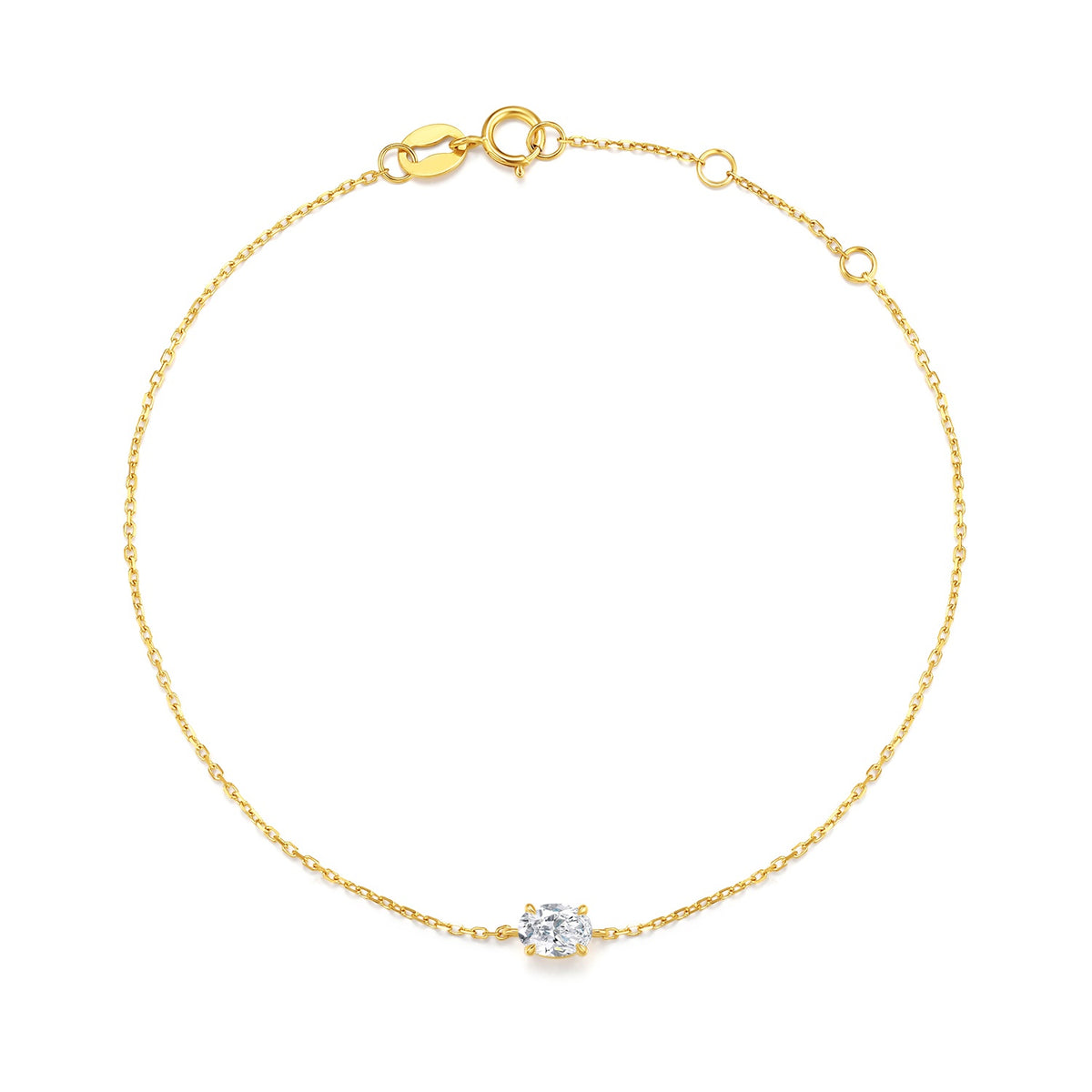 Round Solitaire Chain Bracelet