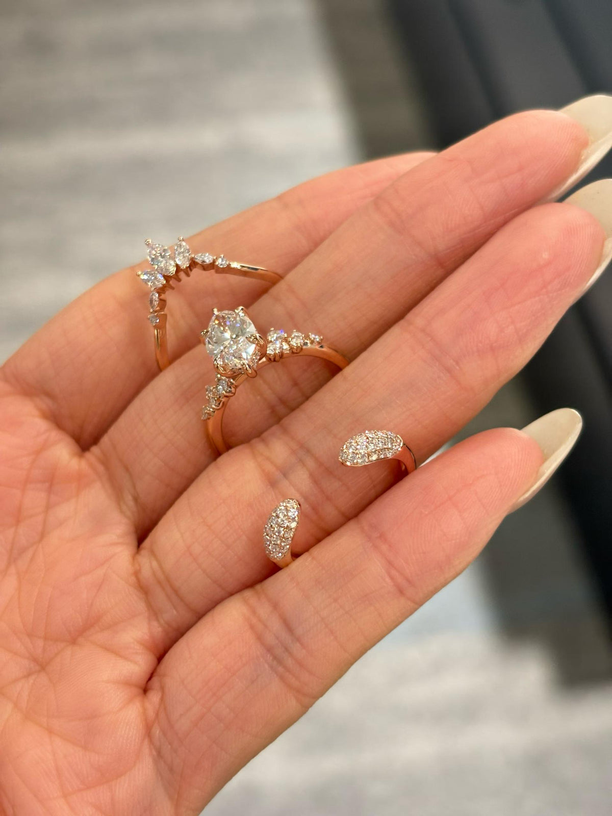 Marquise Leaf Accent Ring