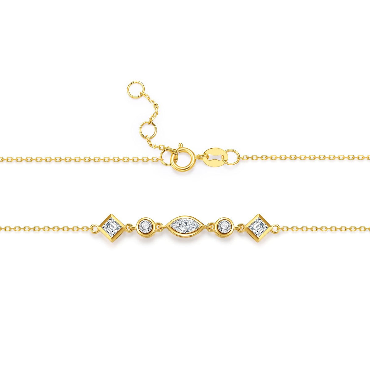 Mixed-Cut Bezel Bracelet